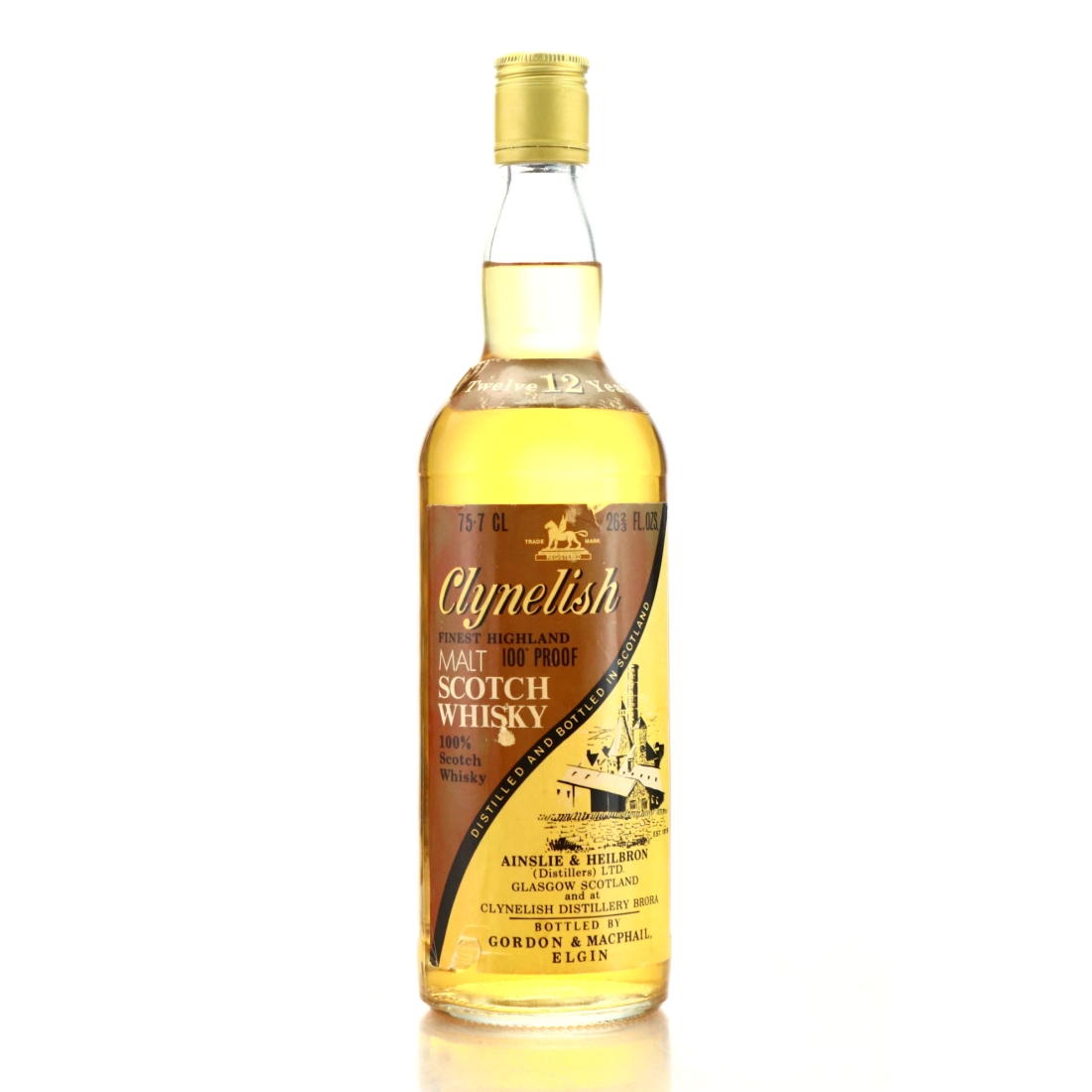 Clynelish 12 Year Old Ainslie and Heilbron 100 Proof 1970s
