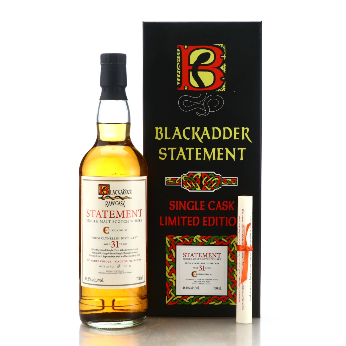 Clynelish 1989 Blackadder 31 Year Old Statement