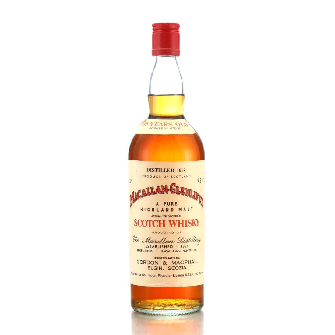 Macallan 1958 Gordon and MacPhail 15 Year Old / Co. Pinerolo Import