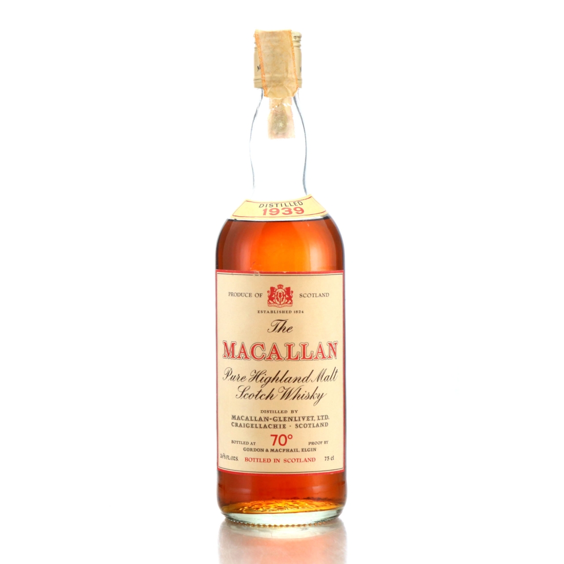 Macallan 1939 Gordon and MacPhail 70 Proof