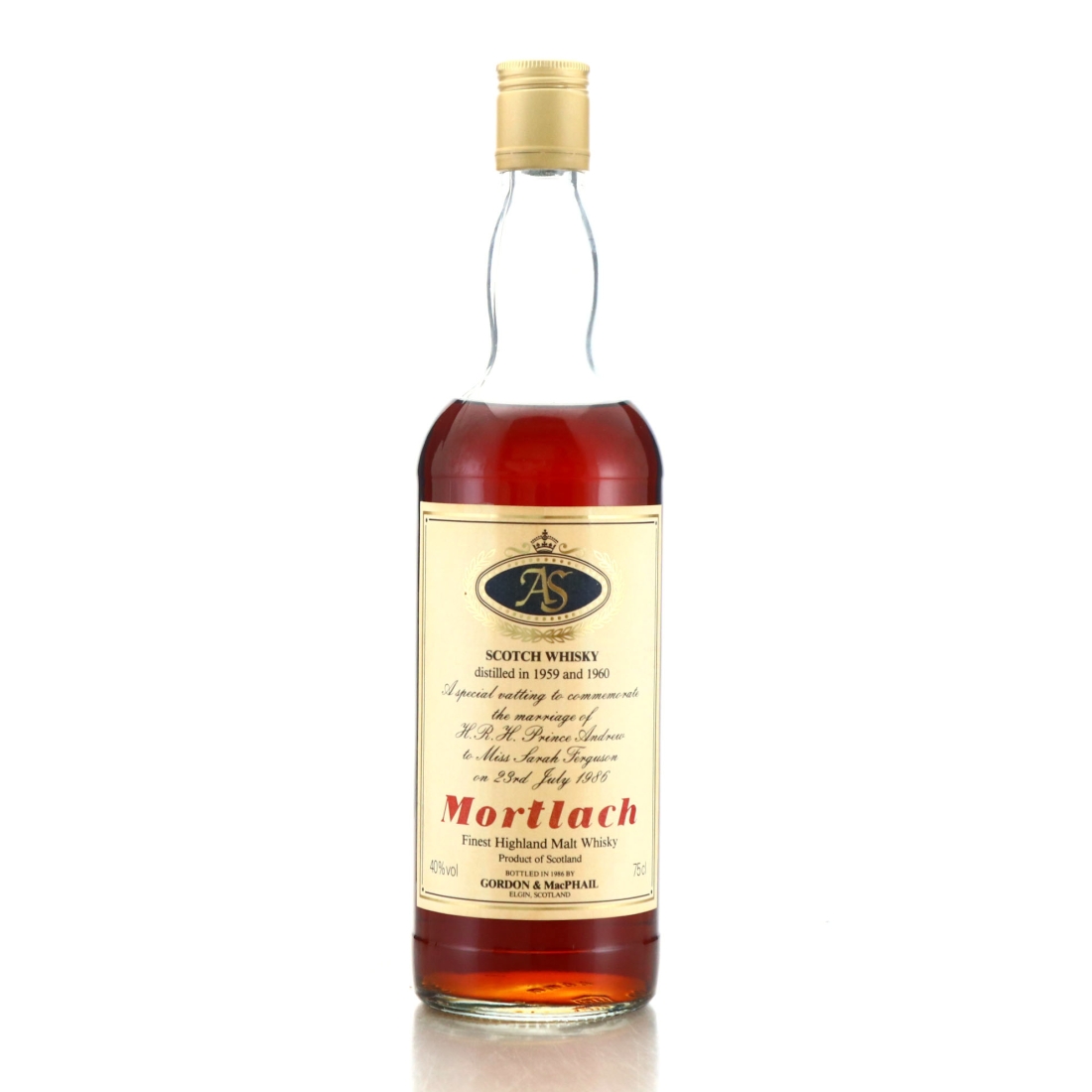 Mortlach 1959/1960 Gordon and MacPhail Royal Marriage 1986