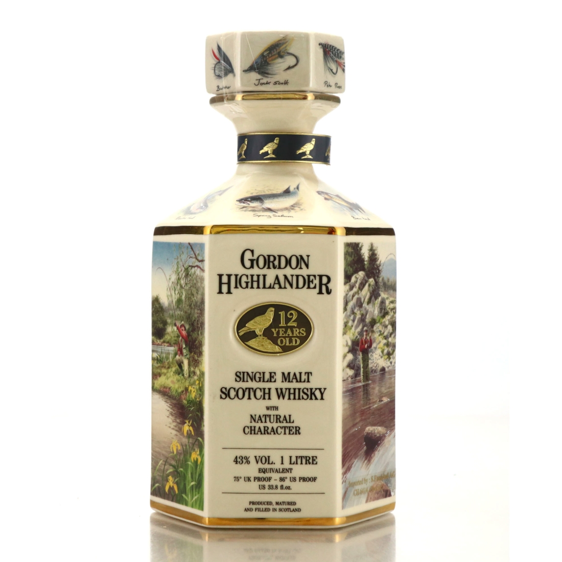 Tomatin 'Gordon Highlander' 12 Year Old Fly Fishing Decanter 1 Litre