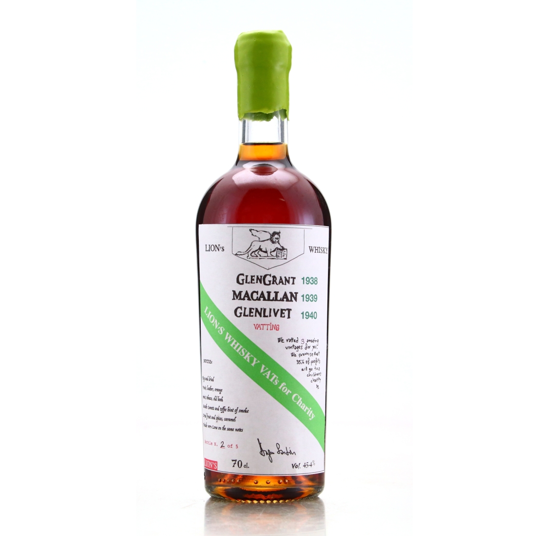 Lion's Whisky 1938-40 Speyside Vatting / includes Macallan - One of 5