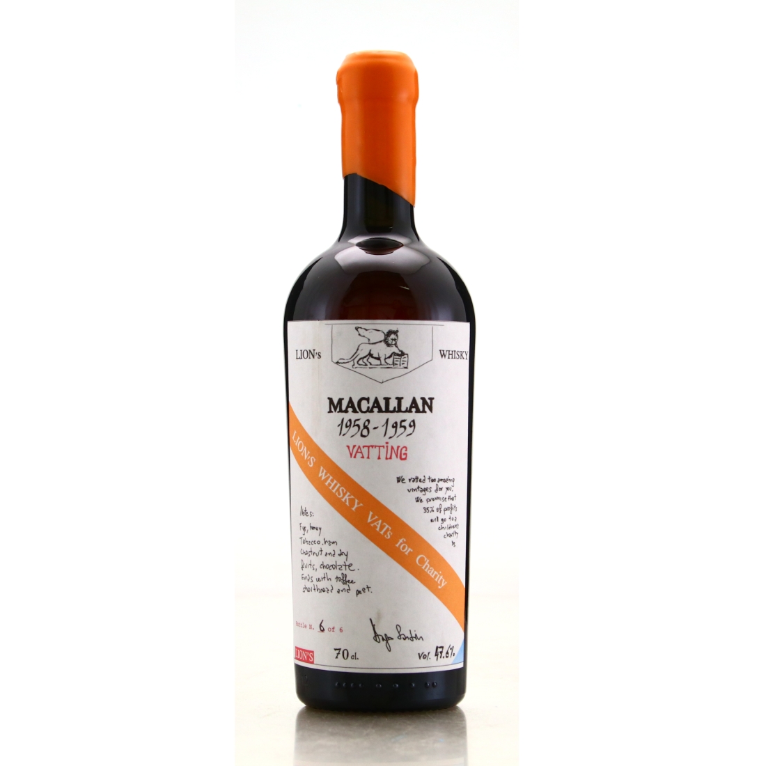Macallan 1958 and 1959 Lion's Whisky Vatting / One of 6