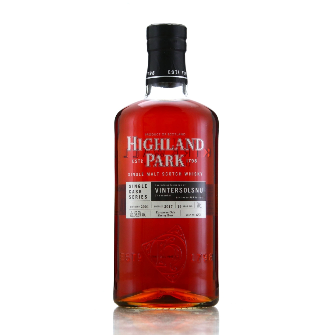 Highland Park 2001 Single Sherry Cask 16 Year Old #651 / Vintersolsnu