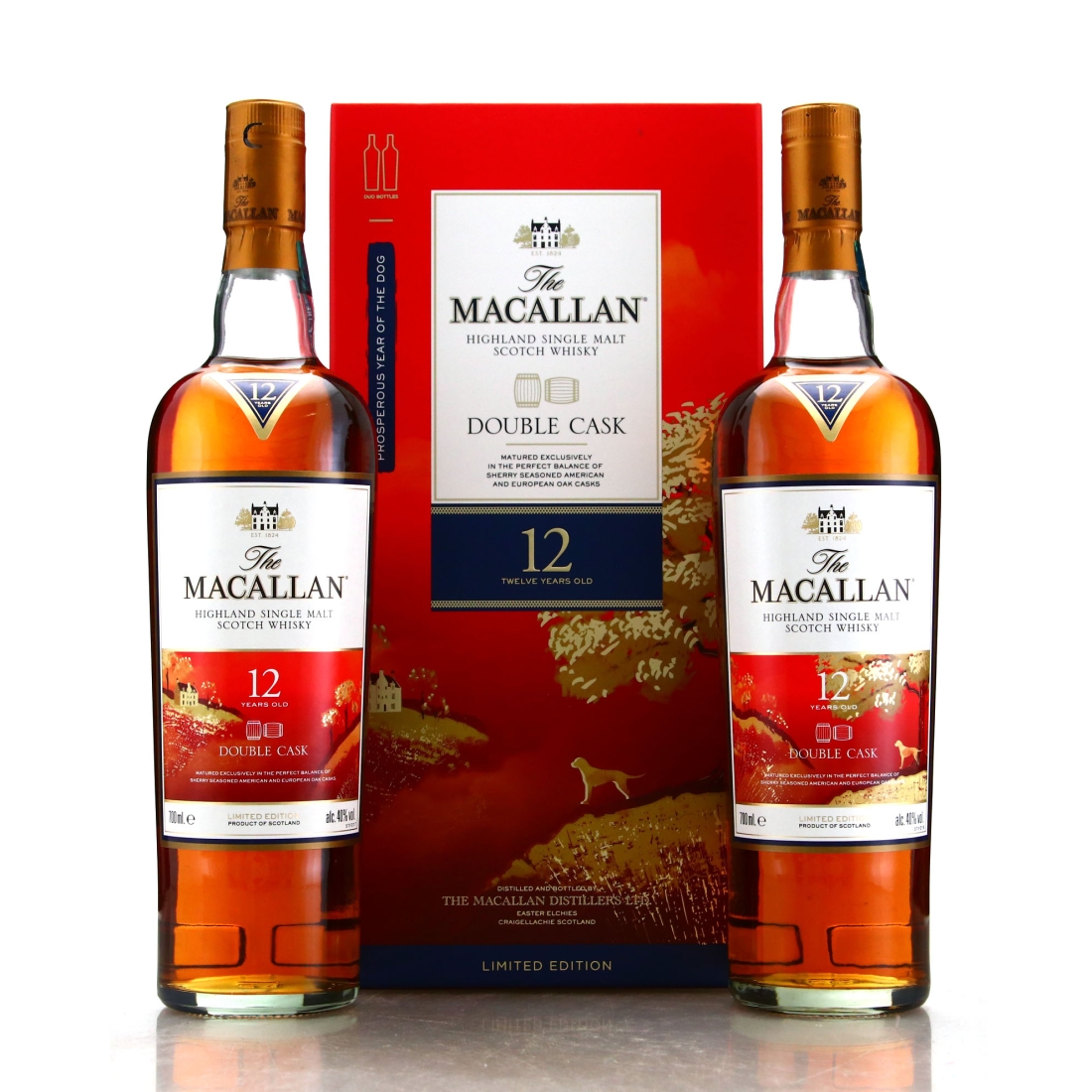 Macallan 12 Year Old Double Cask 2 x 70cl / Year of the Dog