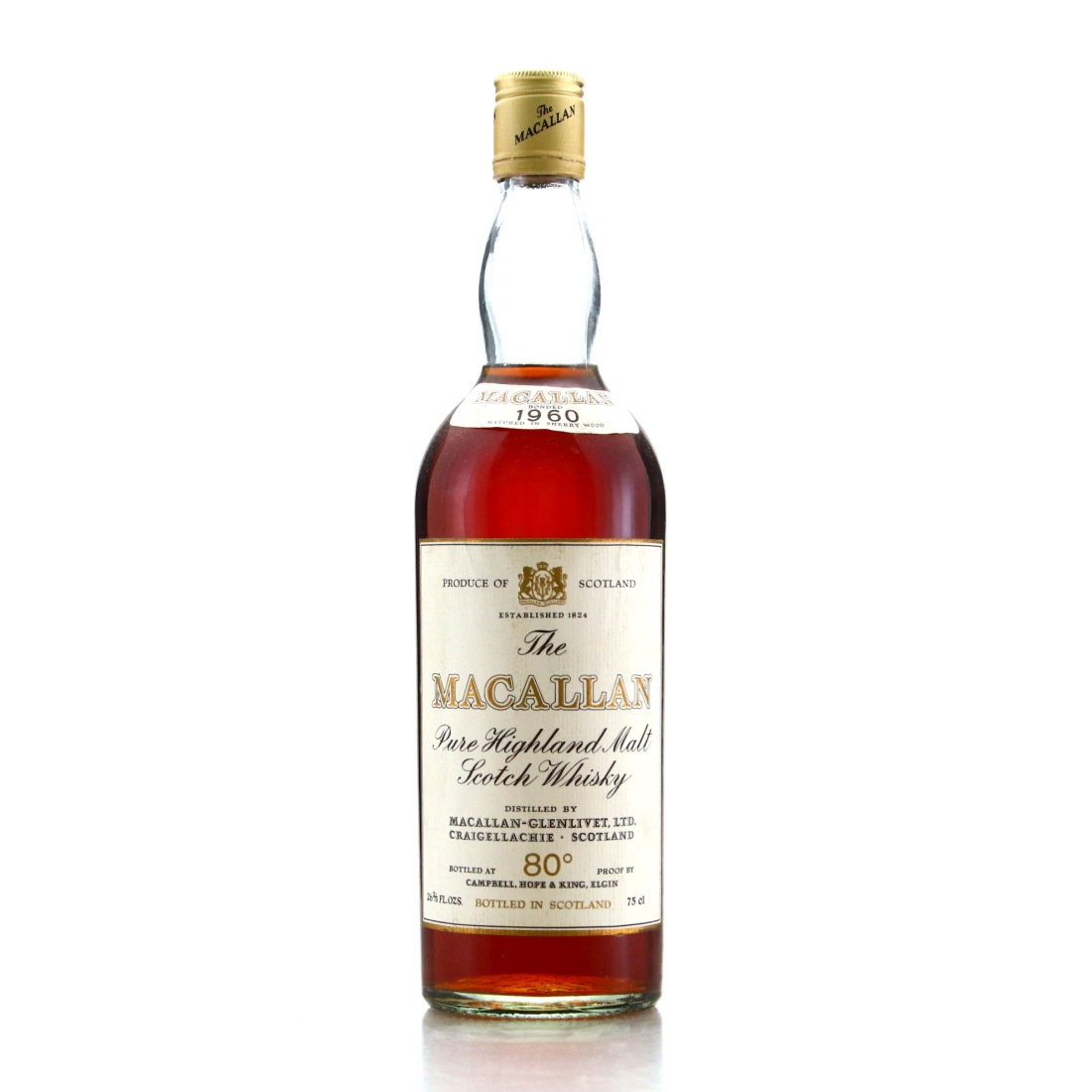 Macallan 1960 Campbell, Hope and King 80 Proof