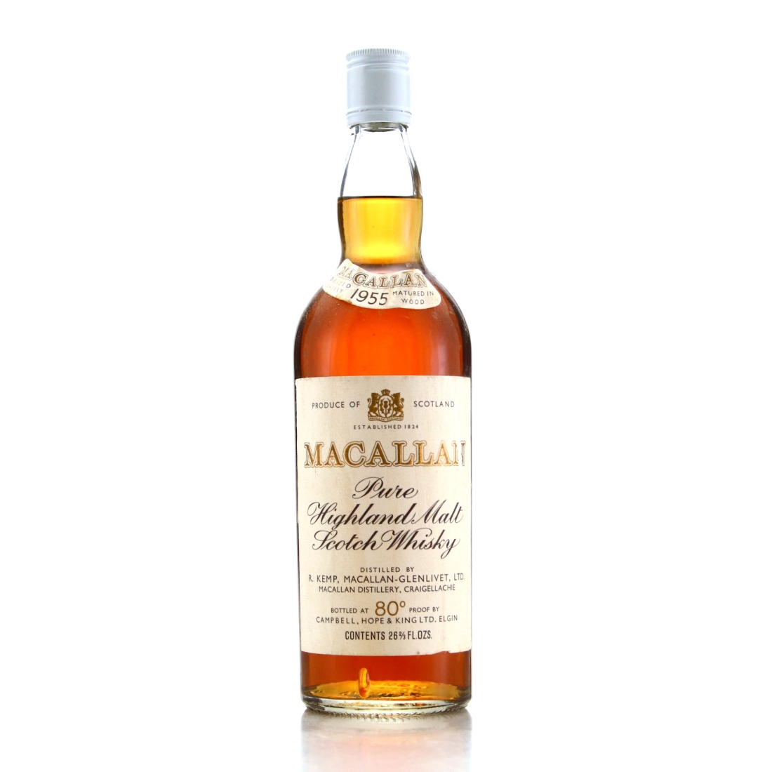 Macallan 1955 Campbell, Hope and King 80 Proof