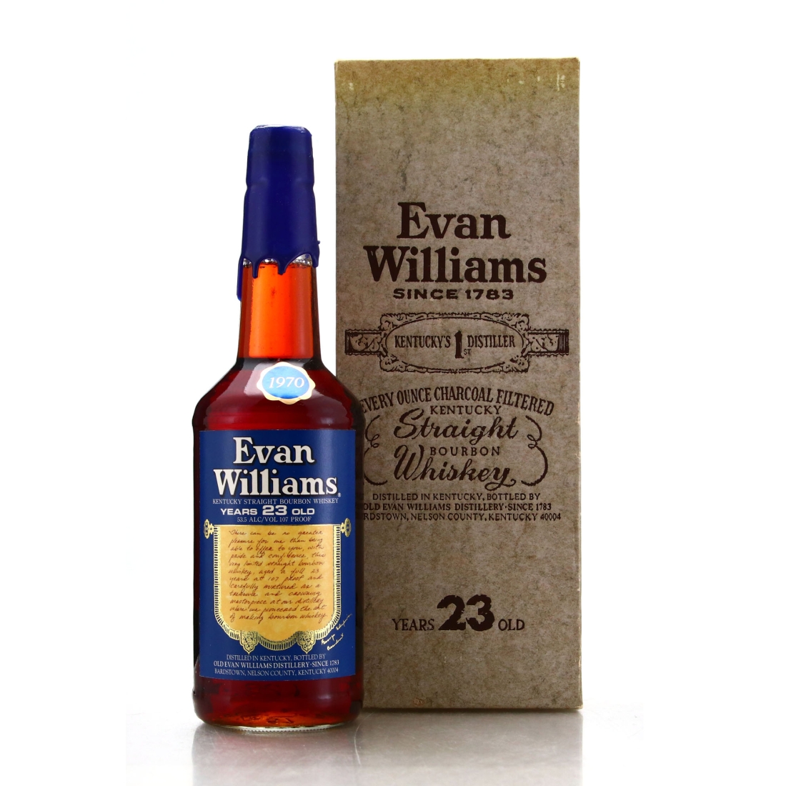 Evan Williams 1970 23 Year Old Kentucky Straight Bourbon