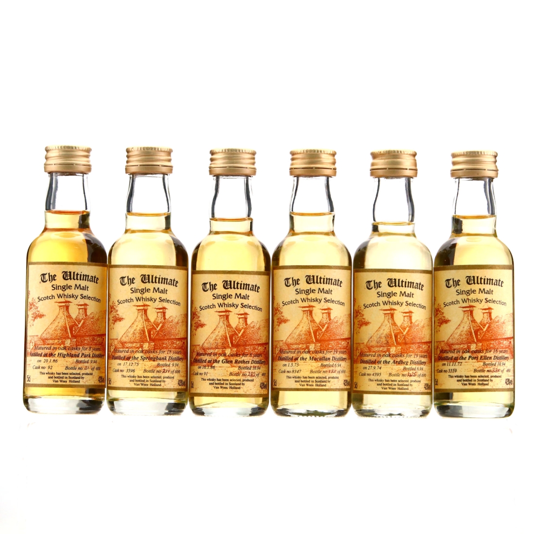 The Ultimate Miniature x 6 Including Port Ellen, Macallan & Springbank