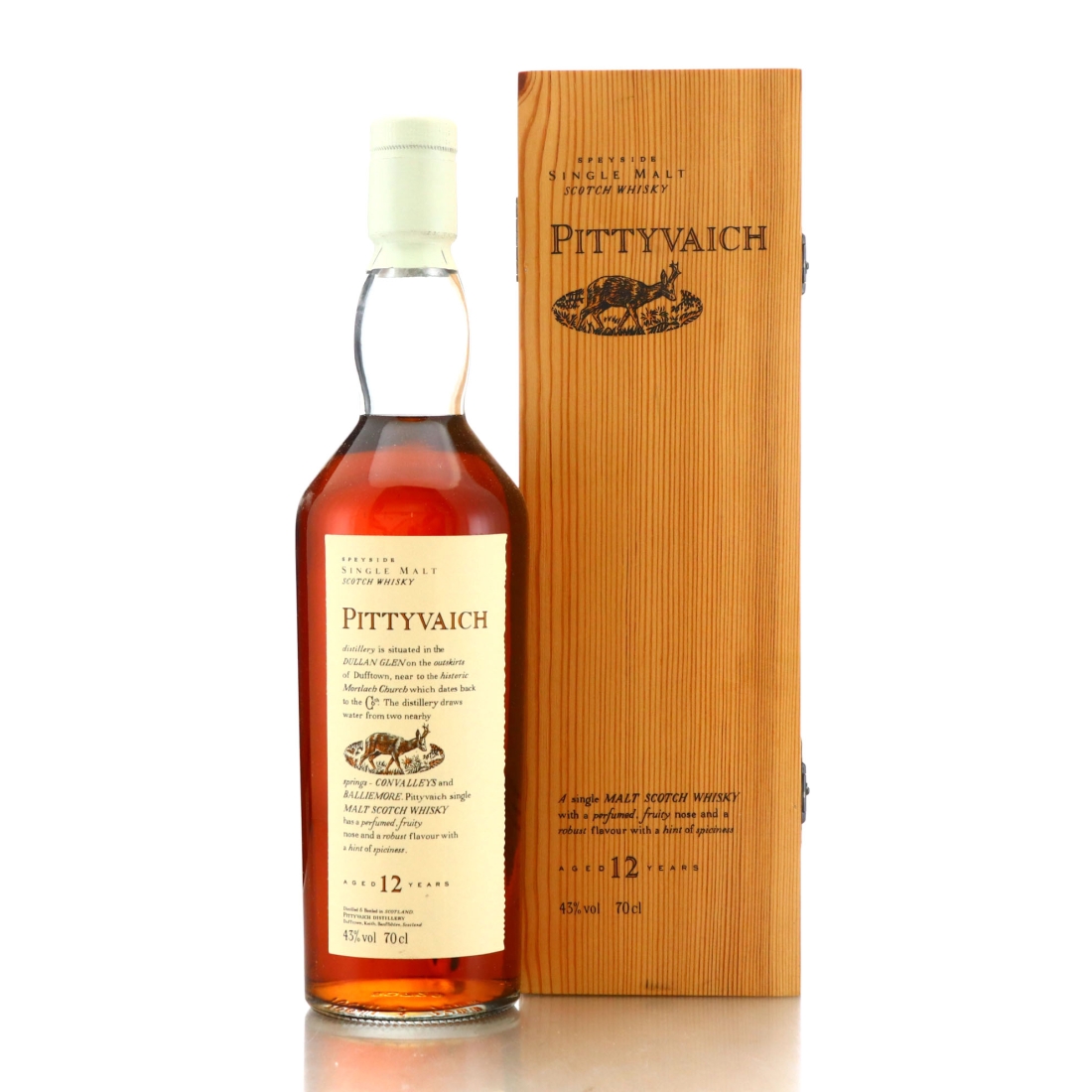 Pittyvaich 12 Year Old Flora and Fauna White Cap / Wooden Box