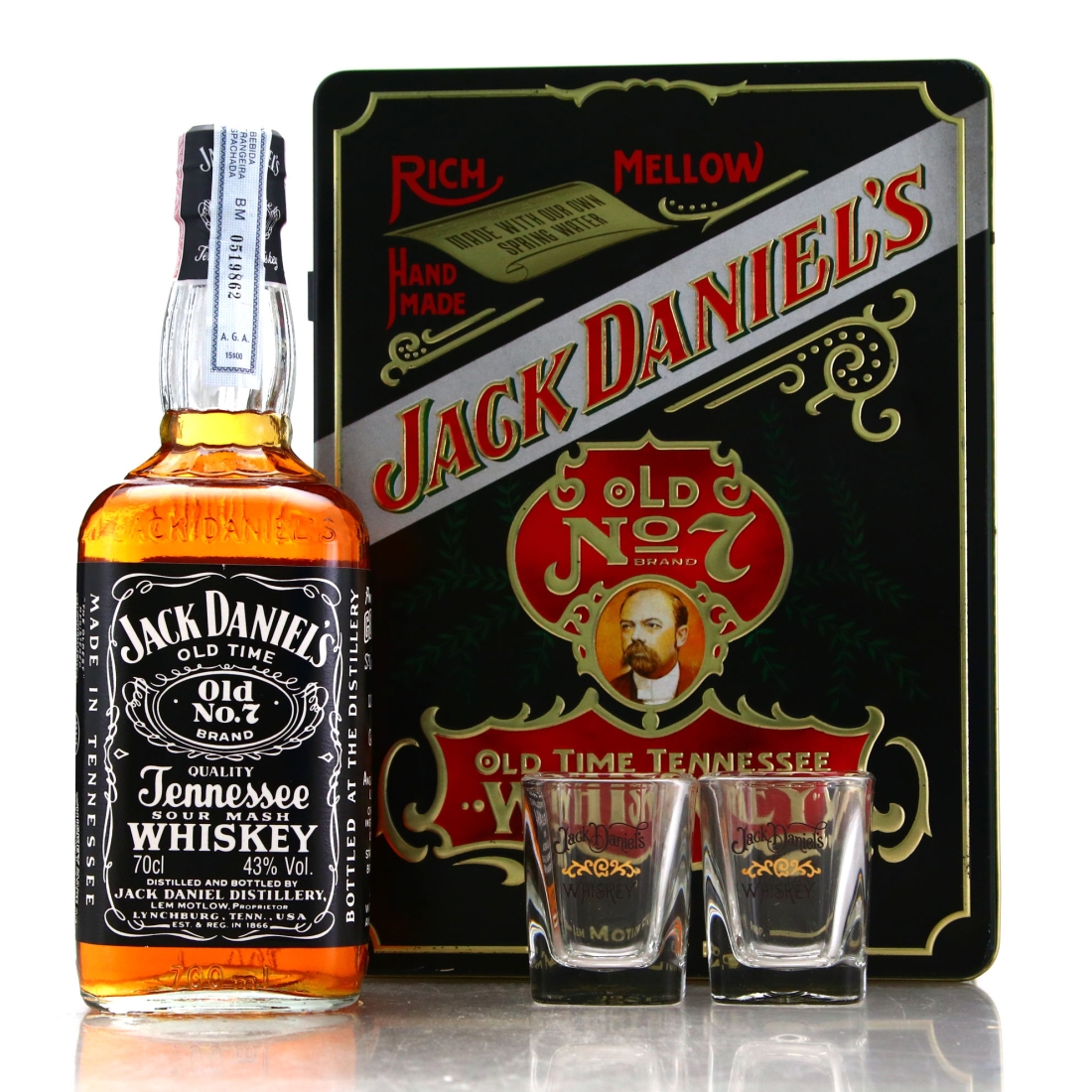 Jack Daniel's Old No.7 Brand 86 Proof Gift Pack 1986 70cl
