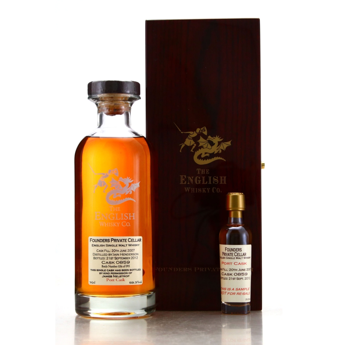 English Whisky Co 2007 Founder's Private Cellar #859 with Sample