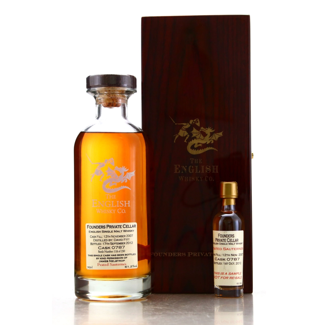 English Whisky Co 2007 Founders Private Cellar #787 with Sample