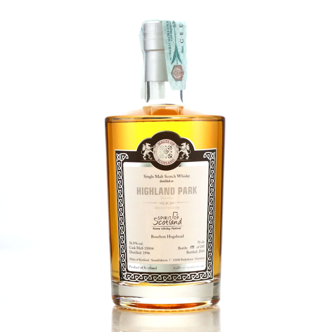 Highland Park 1996 Malts of Scotland Bourbon Hogshead / Rome Whisky Festival
