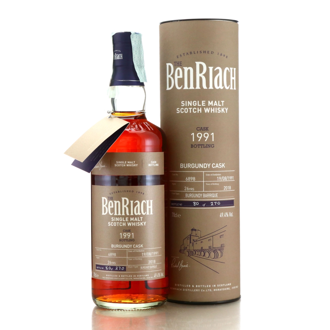 Benriach 1991 Single Burgundy Cask 26 Year Old #6898
