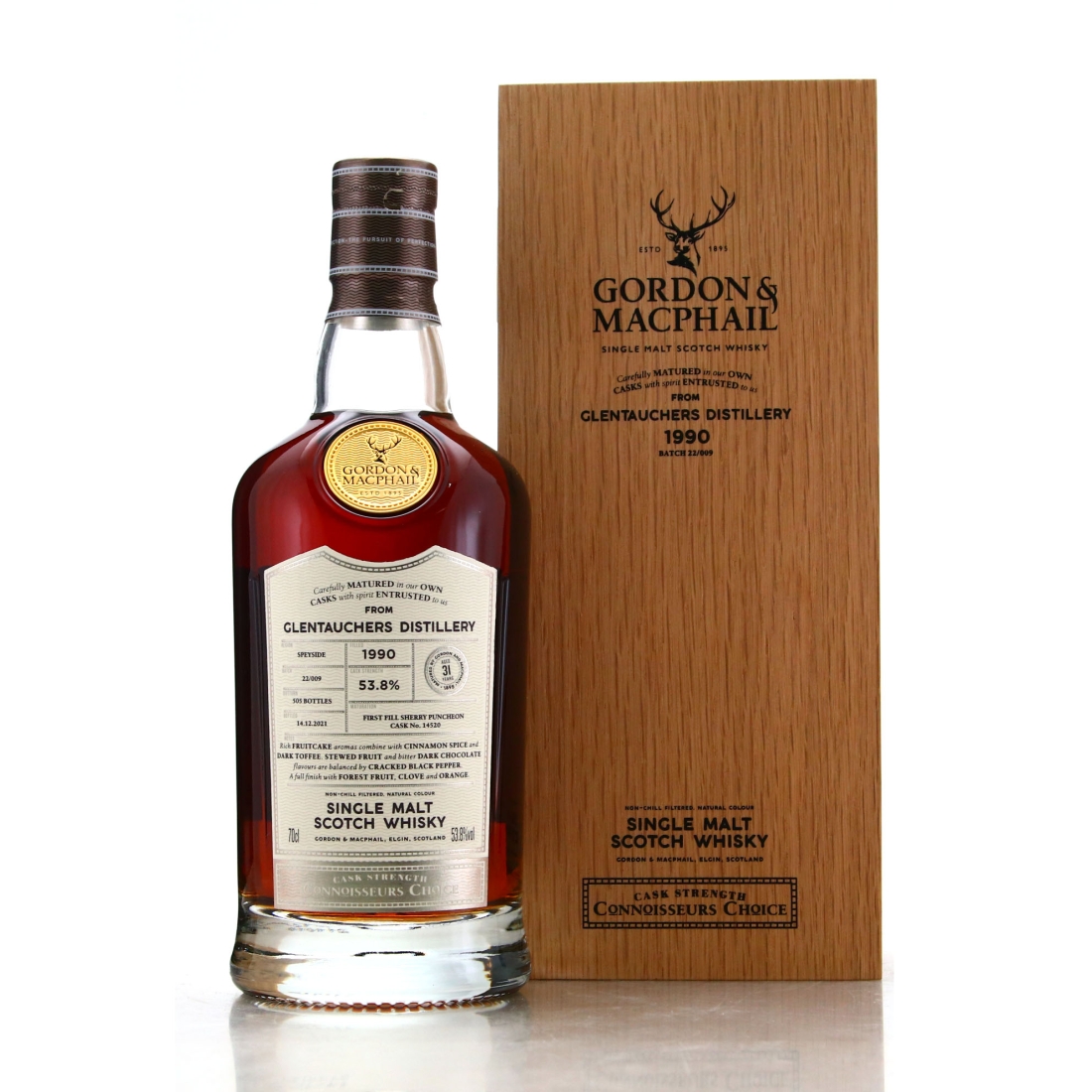 Glentauchers 1990 Gordon and MacPhail 31 Years Old Batch #22/009
