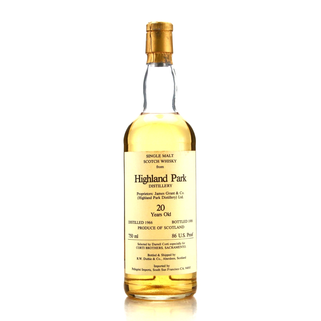 Highland Park 1966 R.W. Duthie for Corti Brothers 20 Year Old / US Import