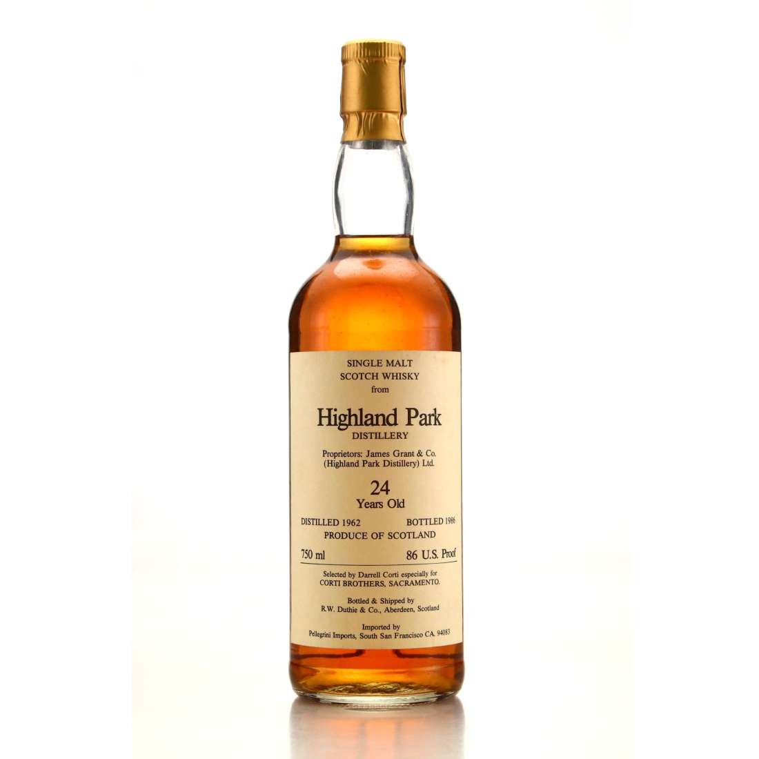 Highland Park 1962 R.W. Duthie for Corti Brothers 24 Year Old / US Import
