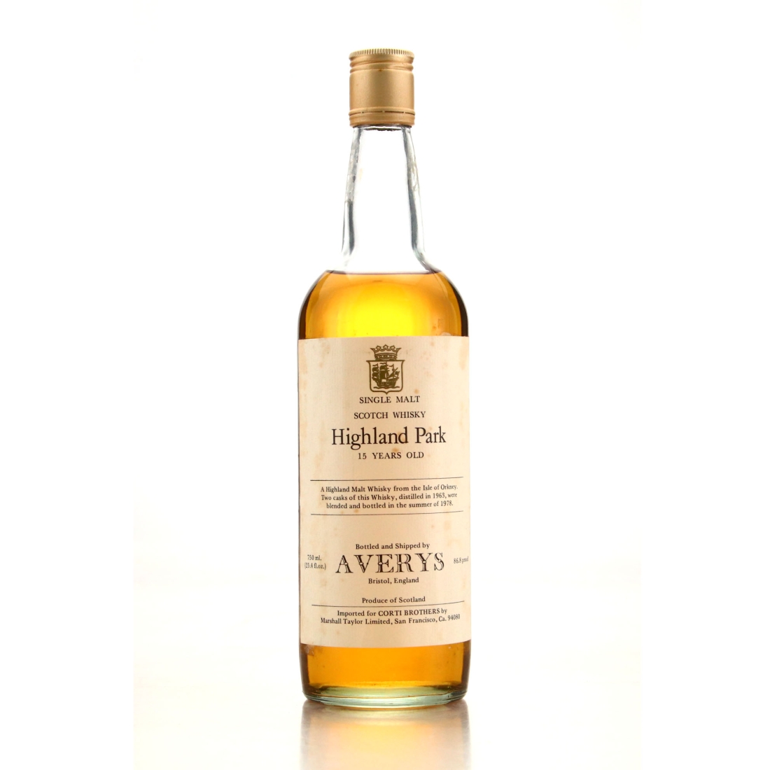 Highland Park 1963 Averys for Corti Brothers 15 Year Old / US Import