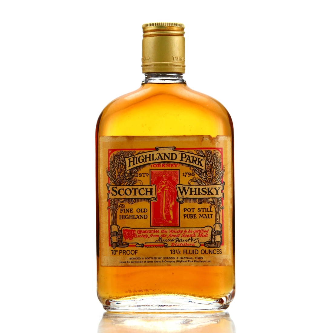Highland Park Magnus Label 70 Proof 13 1/3 Floz 1970s