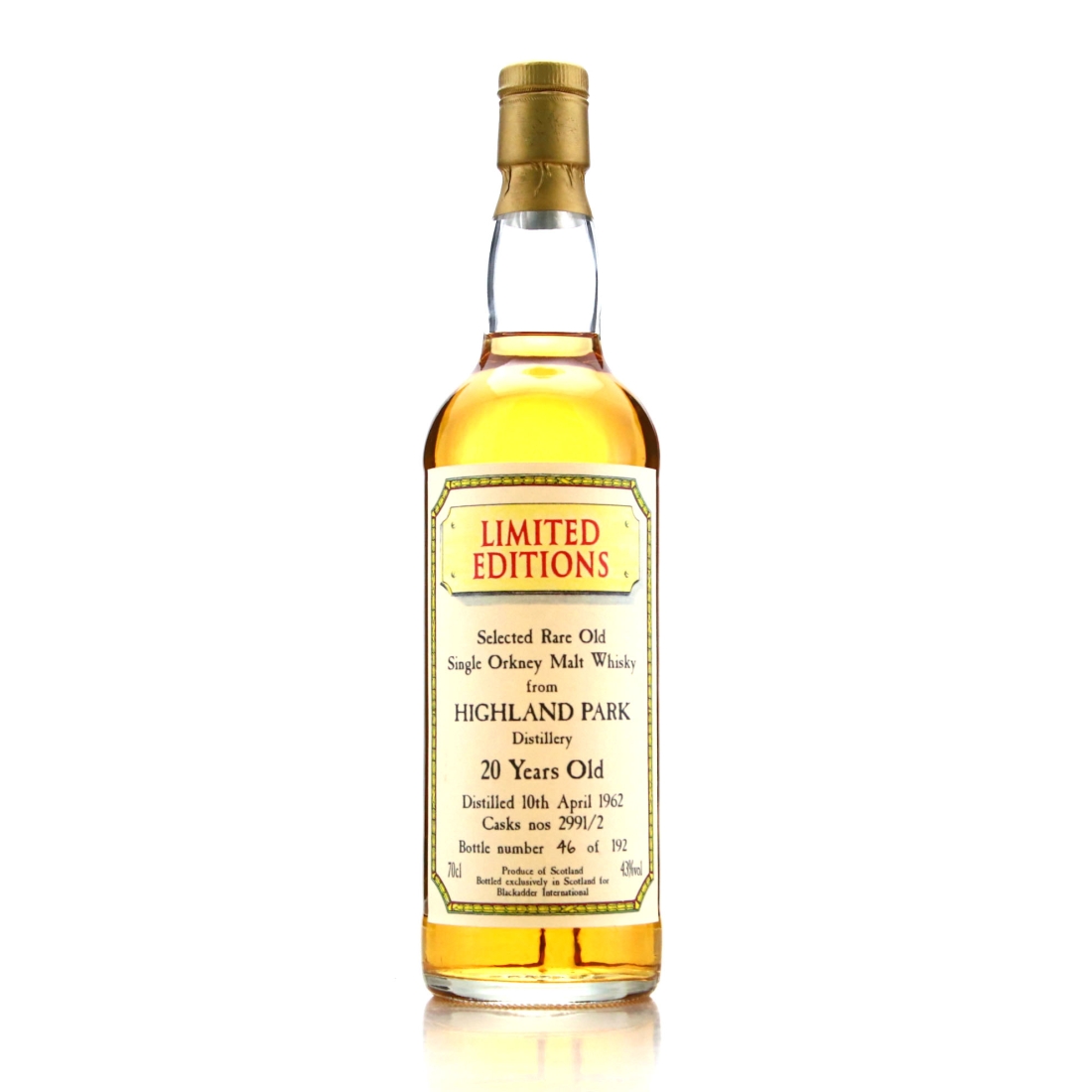 Highland Park 1962 Blackadder 20 Year Old