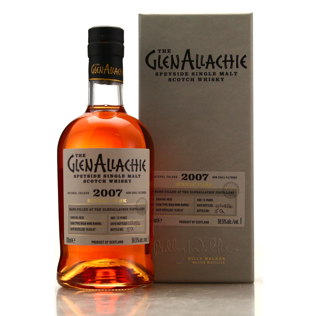 Glenallachie 2007 Hand Filled 13 Year Old Cask #4635 / Rioja Wine Barrel