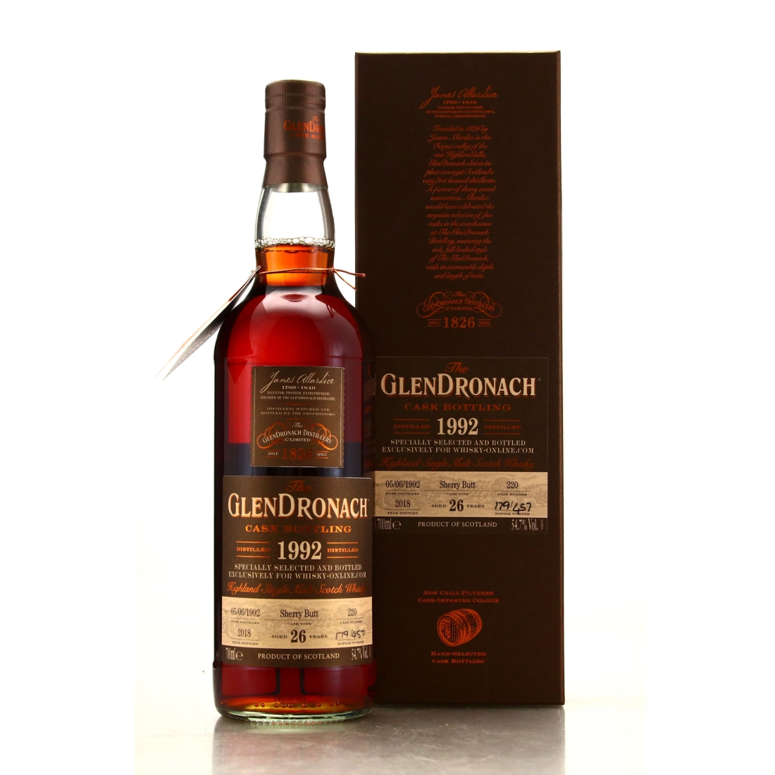 Glendronach 1992 Single Sherry Cask 26 Year Old #220 / Whisky-Online