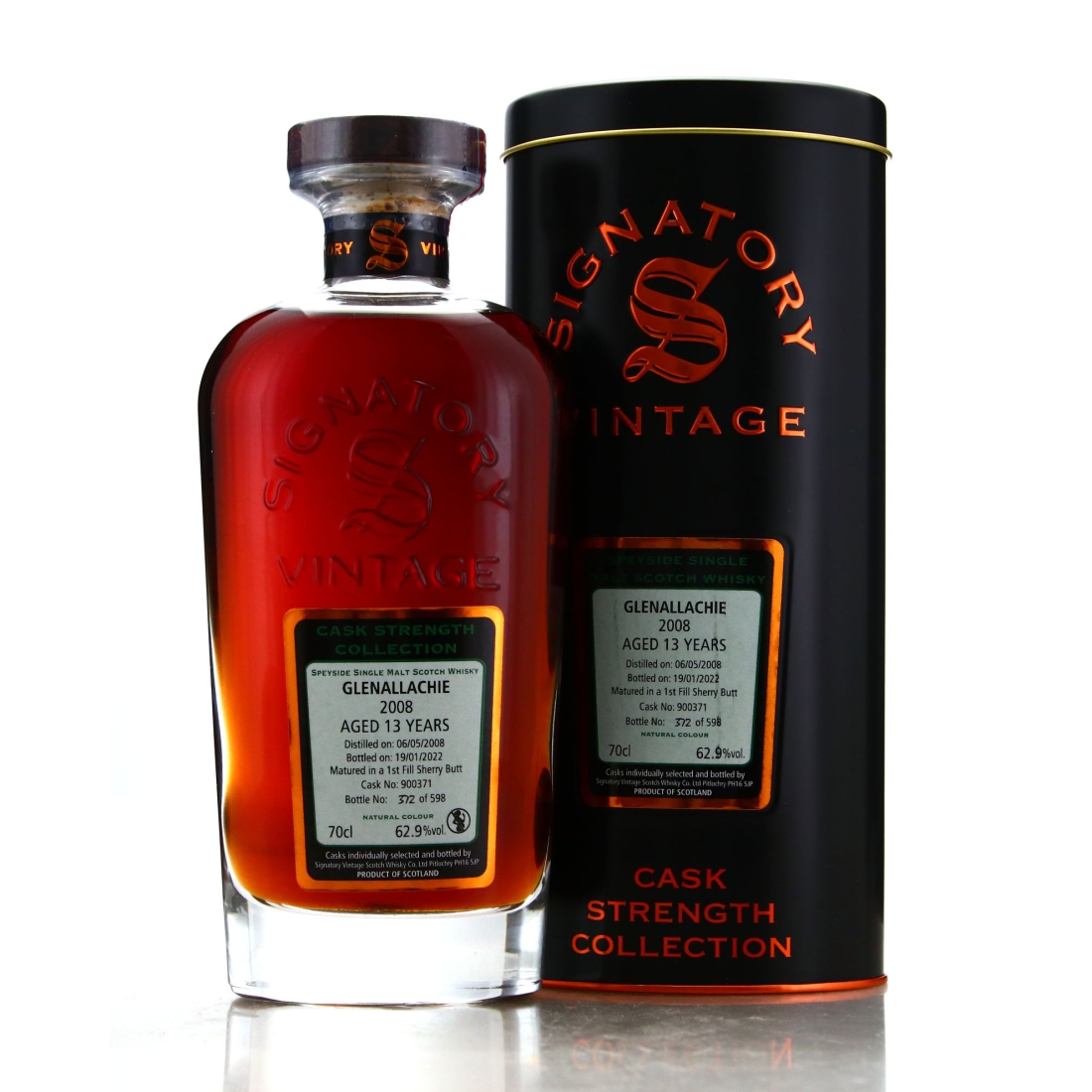 Glenallachie 2008 Signatory Vintage 13 Year Old Cask Strength