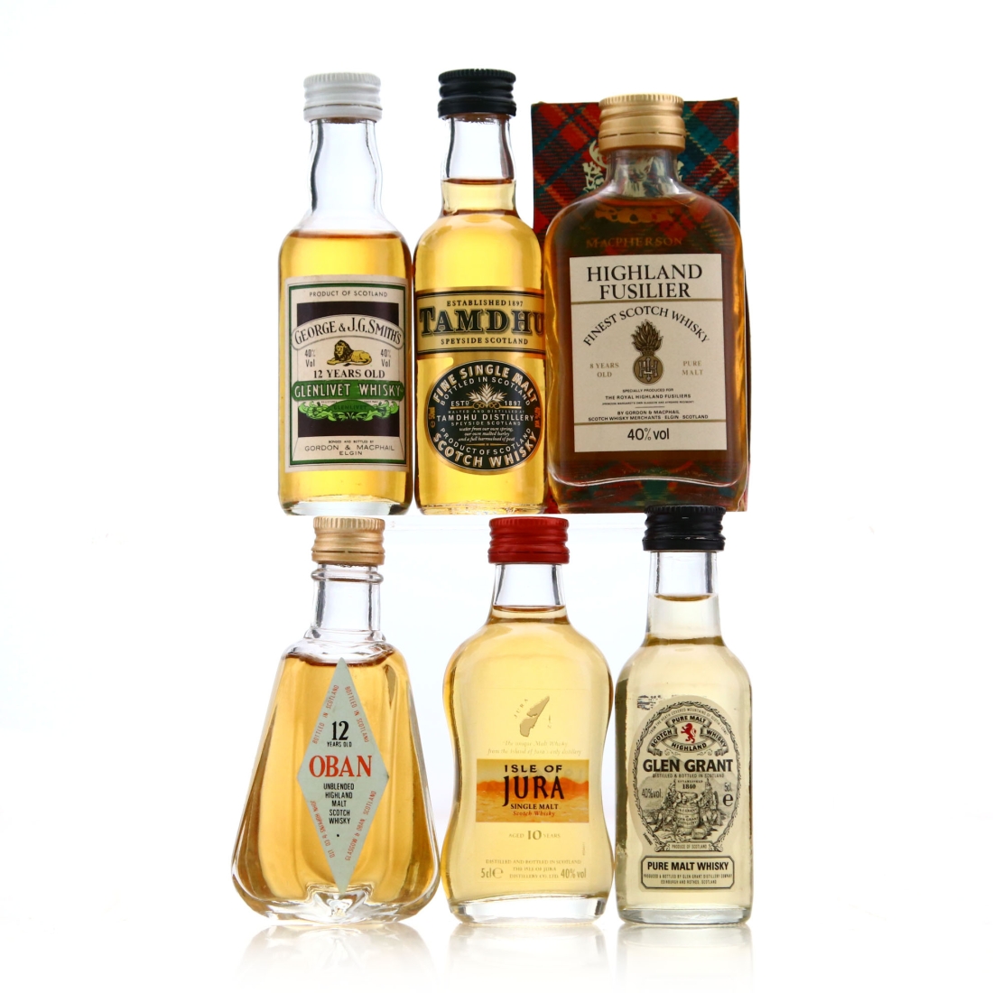 Single Malt Miniatures x 6 / includes Glenlivet 1980s