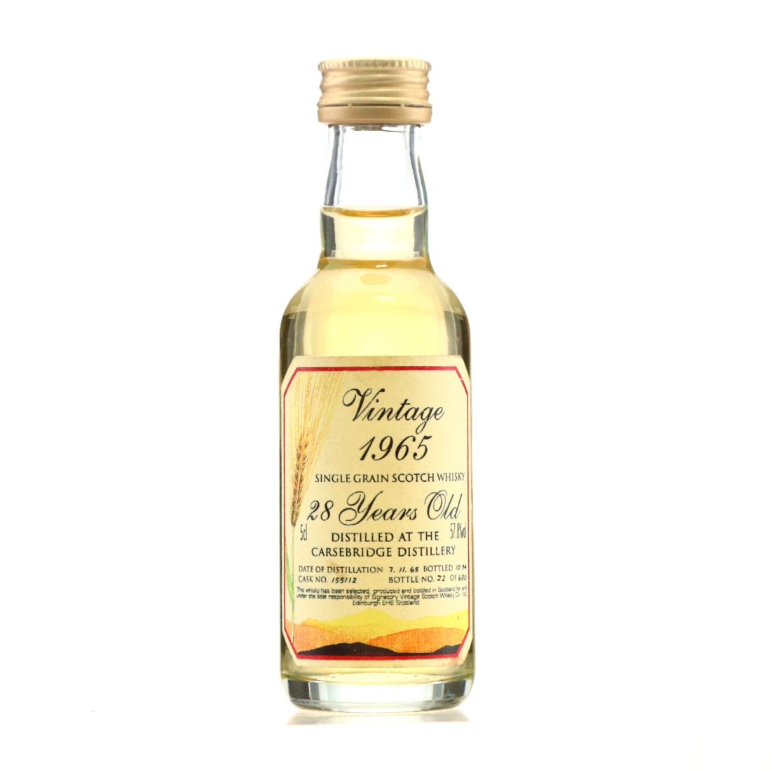 Carsebridge 1965 Signatory Vintage 28 Year Old Miniature