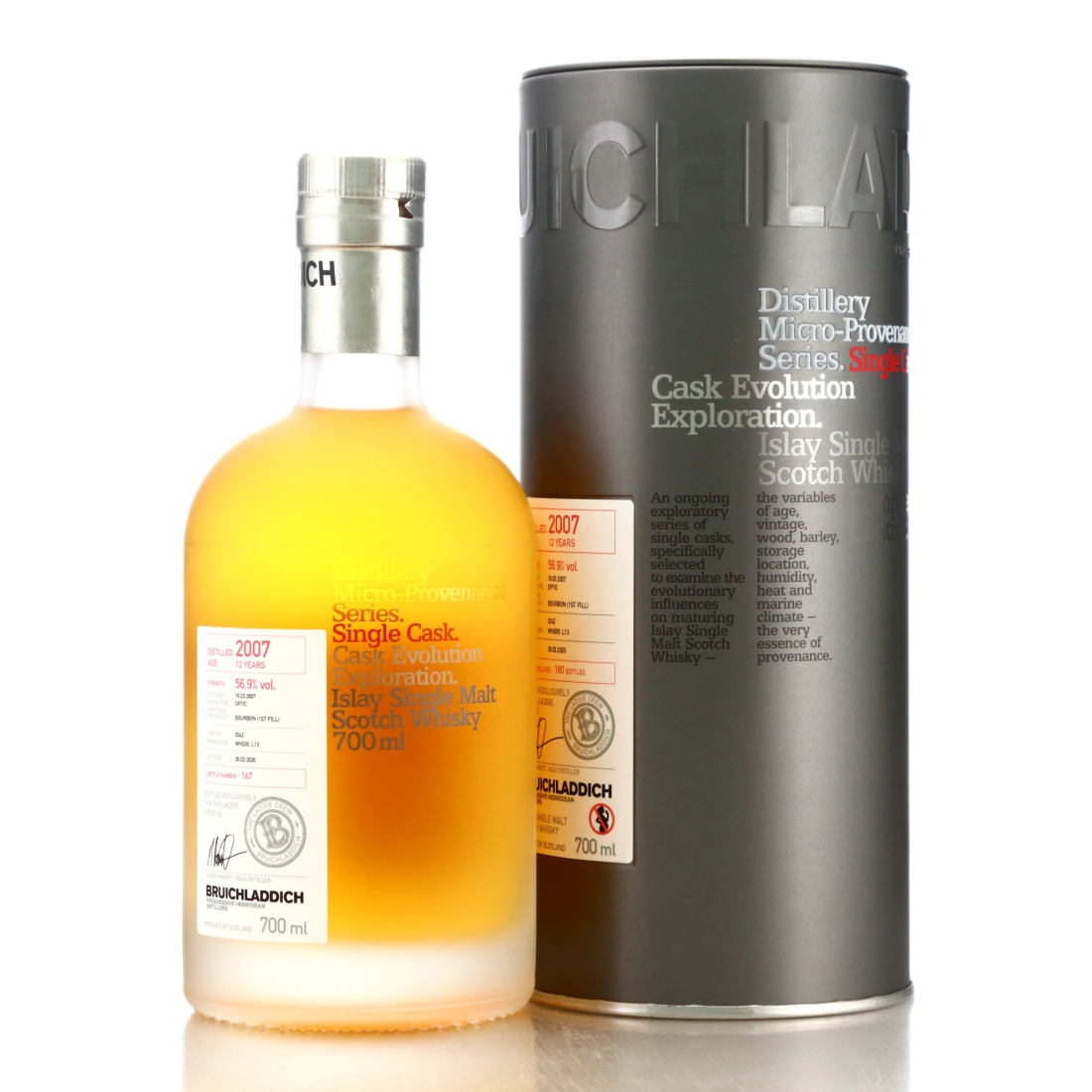 Bruichladdich 2007 Micro Provenance Single Cask 12 Year Old #342 / UK Laddie Crew
