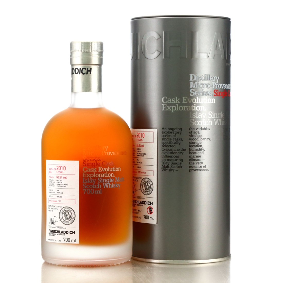Bruichladdich 2010 Micro Provenance Single Cask 9 Year Old #2784 / UK Laddie Crew