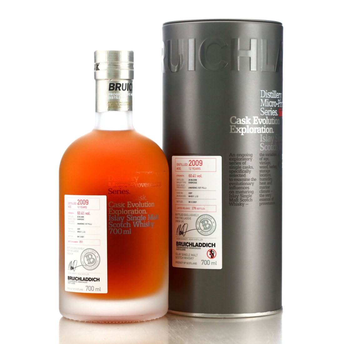Bruichladdich 2009 Micro Provenance Single Cask 12 Year Old #3357 / UK Laddie Crew