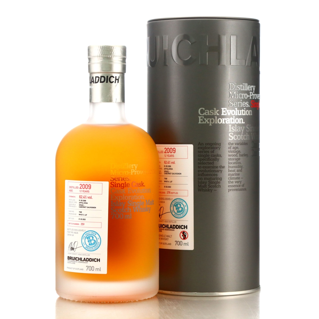 Bruichladdich 2009 Micro Provenance Single Cask 12 Year Old #1549 / Aqua Crew