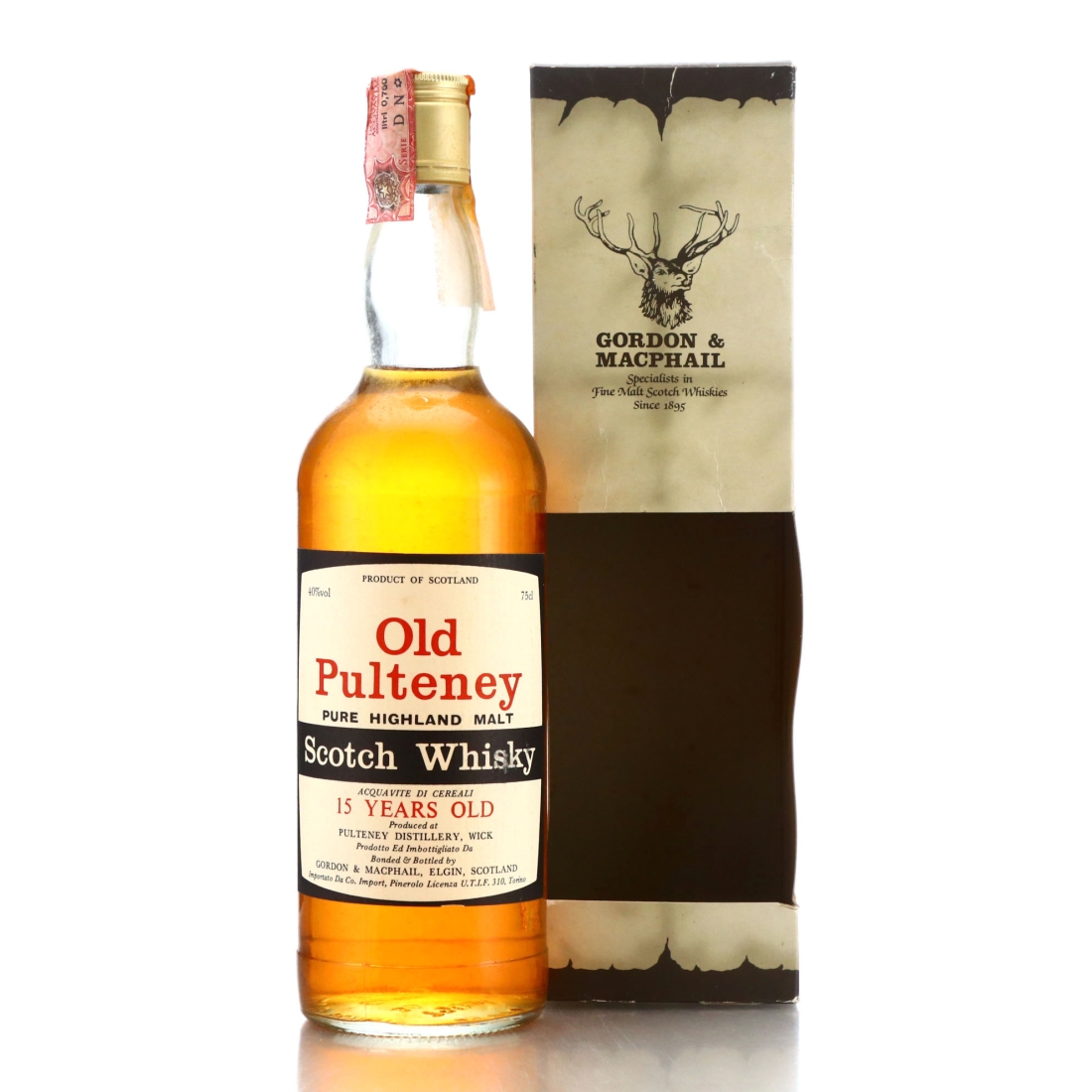 Old Pulteney 15 Year Old Gordon and MacPhail 1980s / Co. Pinerolo Import