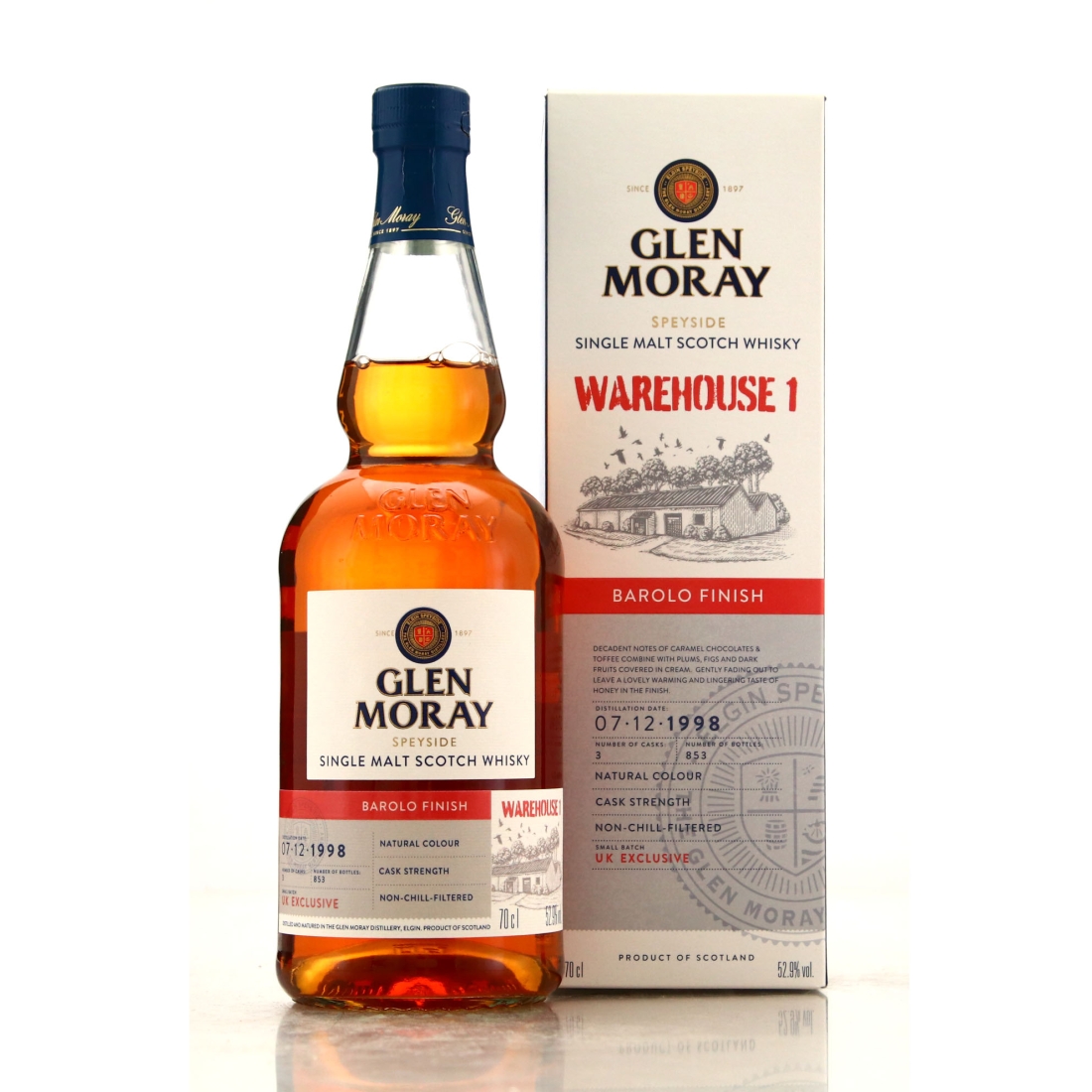 Glen Moray 1998 Warehouse 1 Barolo Finish / UK