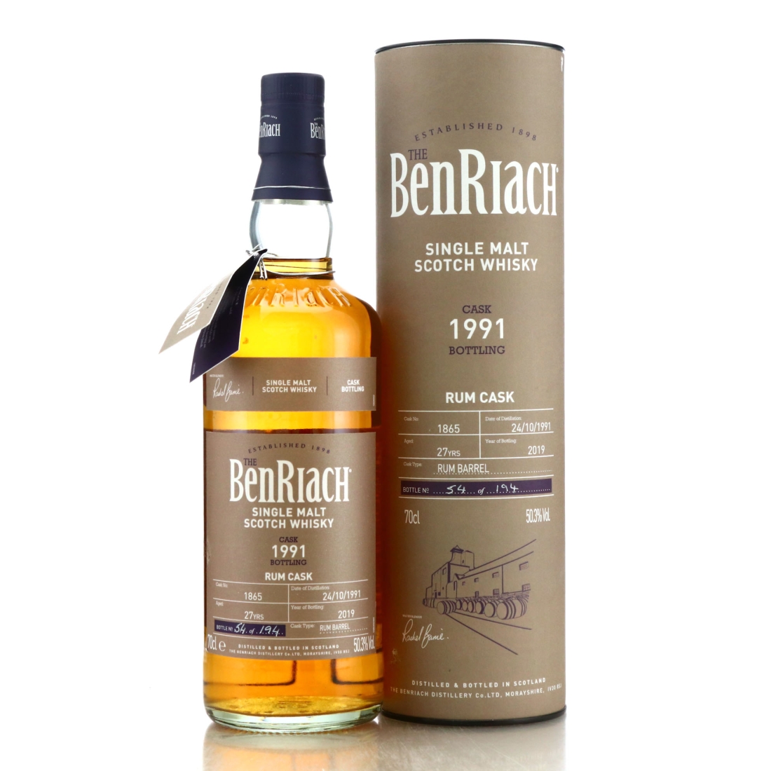 Benriach 1991 Single Rum Cask 27 Year Old #1865