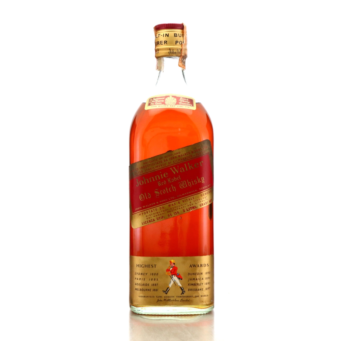 Johnnie Walker Red Label 2 Litre 1980s / Wax & Vitale Import