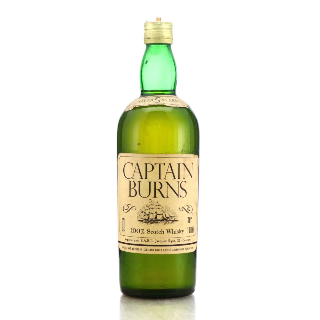 Captain Burns 5 Year Old Scotch Whisky 1 Litre 1960s