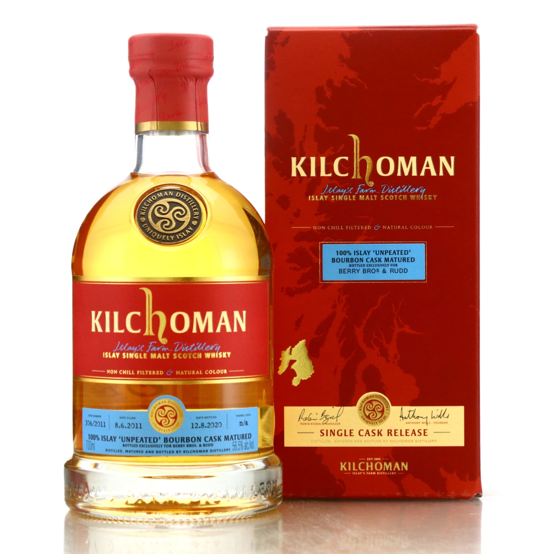 Kilchoman 2011 100% Islay Unpeated Single Bourbon Cask #306 / Berry Brothers and Rudd