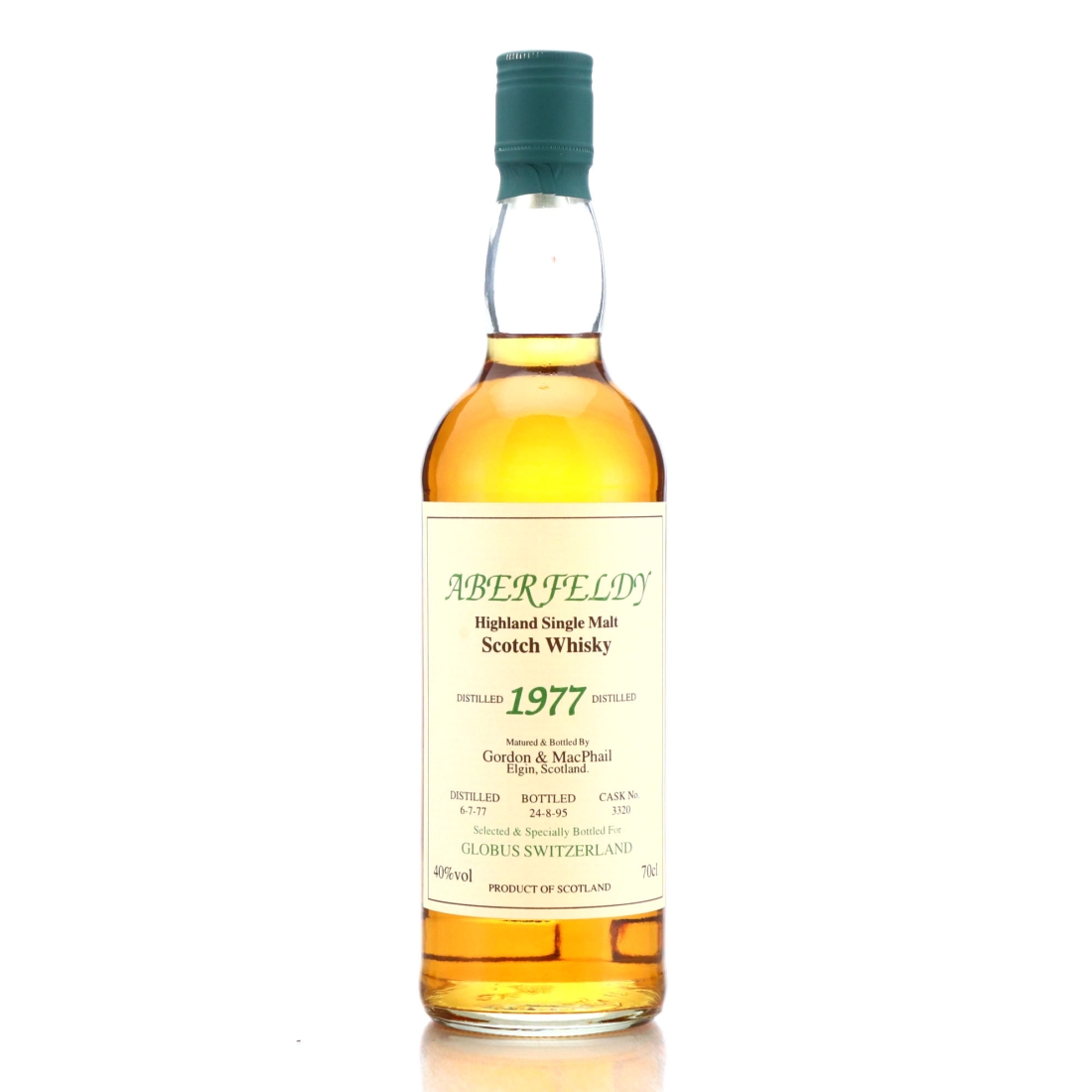 Aberfeldy 1977 Gordon and MacPhail Antique / Globus Switzerland