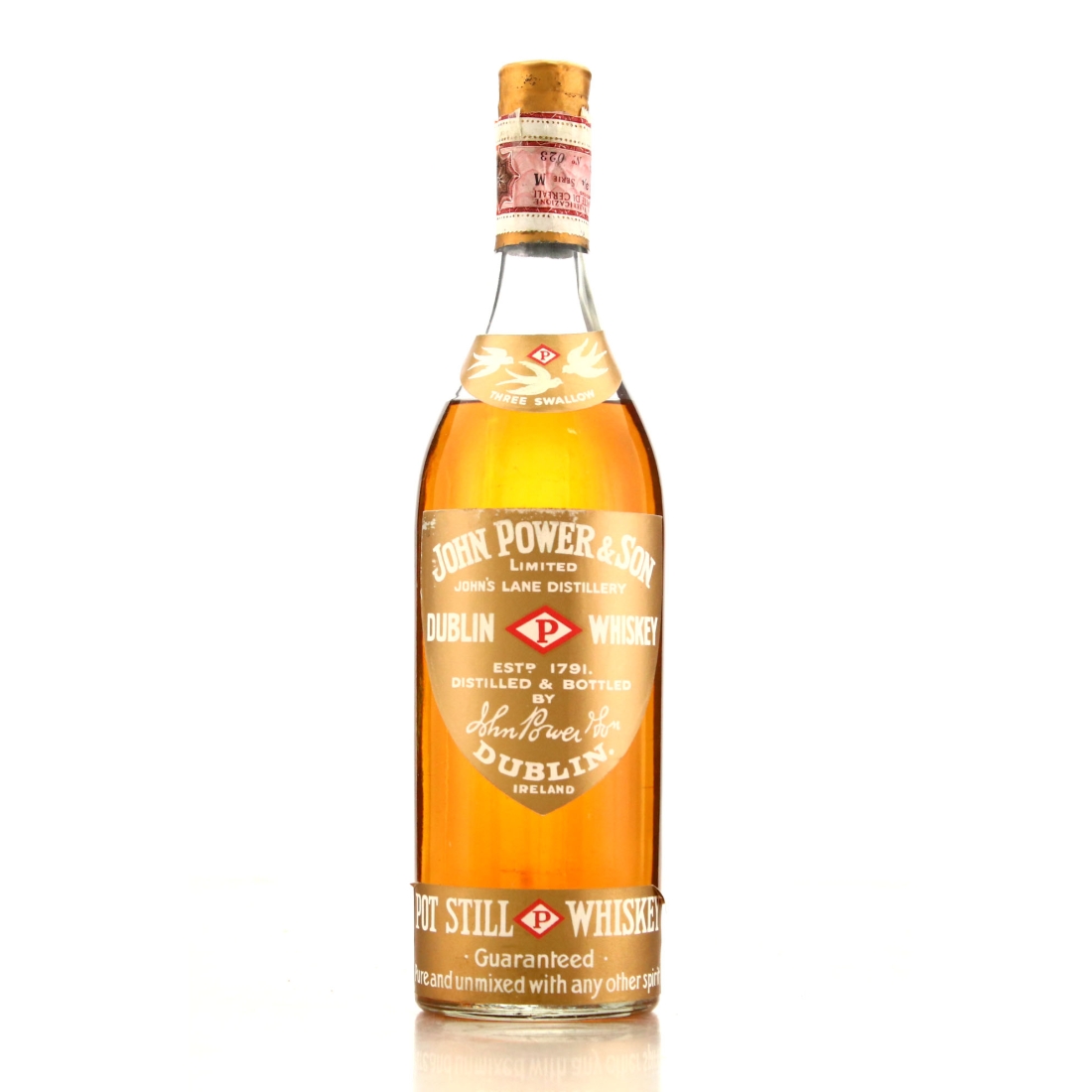 John Power & Son Pot Still Irish Whiskey 1960s