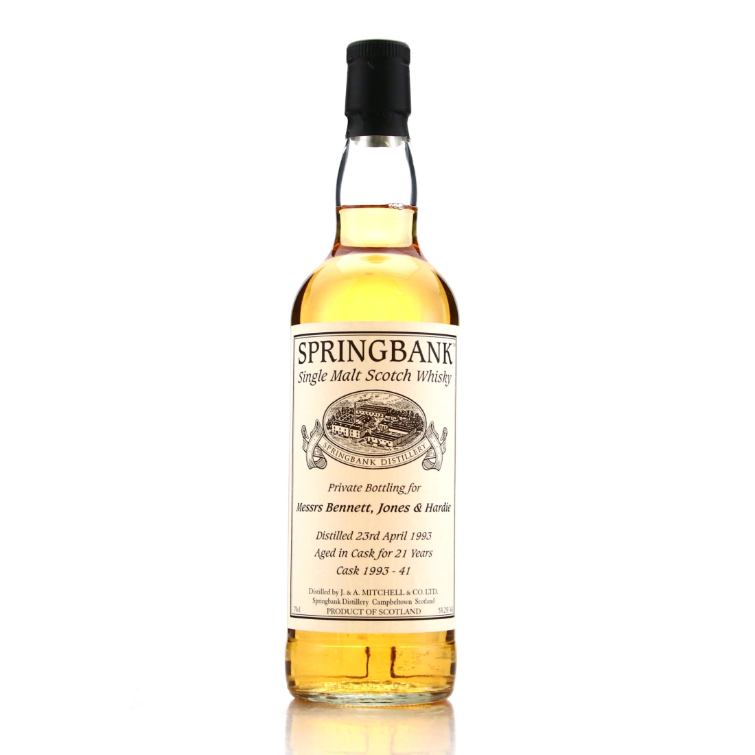 Springbank 1993 Private Cask 21 Year Old #41/ Messrs Bennett, Jones & Hardie