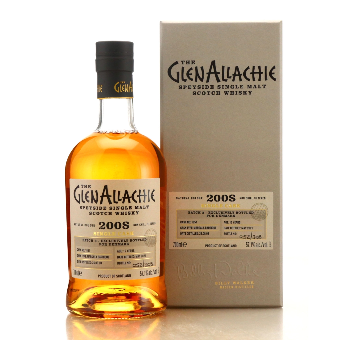 Glenallachie 2008 Single Marsala Cask 12 Year Old #1851 / Denmark