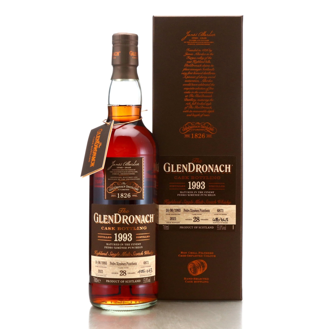 Glendronach 1993 Single PX Cask 28 Year Old #6871 / Batch 19