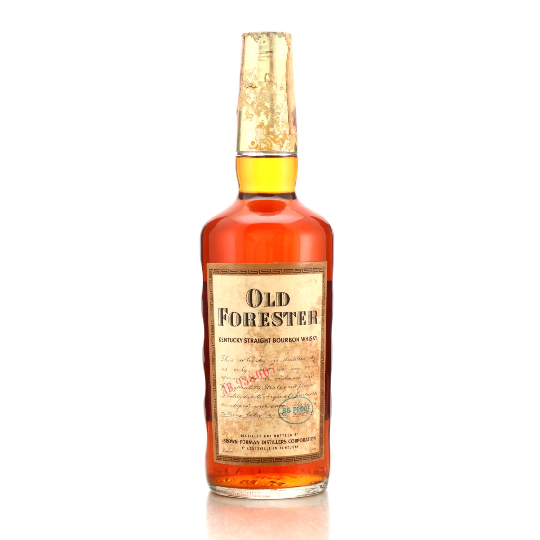Old Forester Kentucky Straight Bourbon 86 Proof 1960s