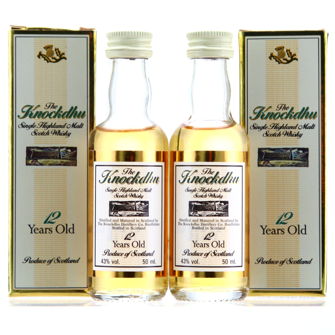Knockdhu 12 Year Old Miniature x 2