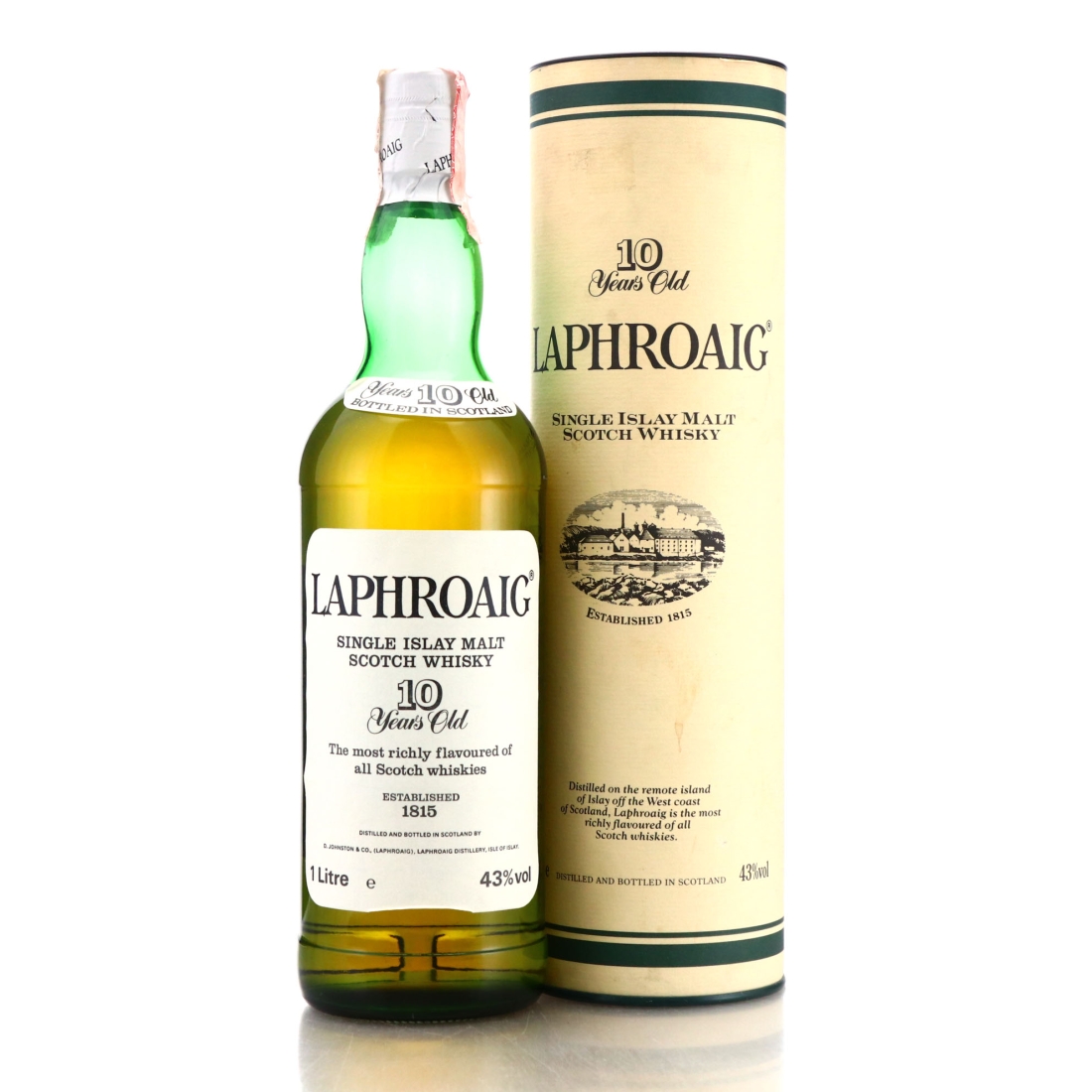 Laphroaig 10 Year Old pre-Royal Warrant 1 Litre 1990s