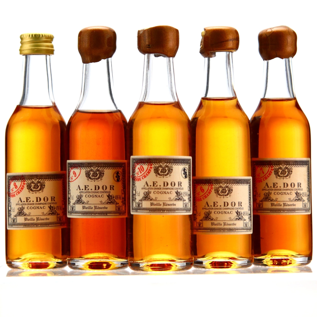 A.E. Dor Vieille Reserve Cognac 5 x Miniature